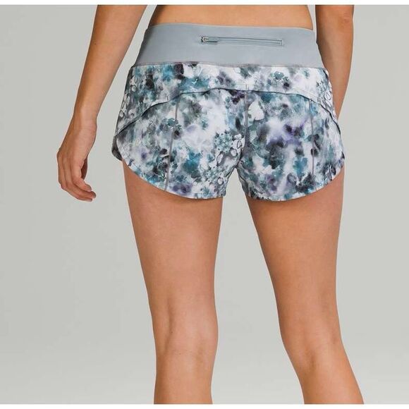 Lululemon Speed Up Low Rise Athletic Shorts 2.5"  Kaleidofloral Multi Blue Cast - Picture 2 of 11